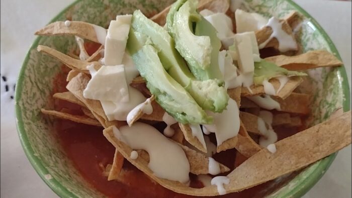 sopa de tortilla/ en freidora de aire