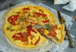 Tarta de queso salada con verduras