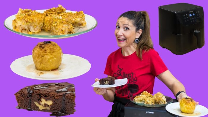 ✅ 3 POSTRES en FREIDORA de AIRE II / Baklava 🍯 / Brownie 🍫 / Manzanas asadas 🍏 / COSORI air fryer