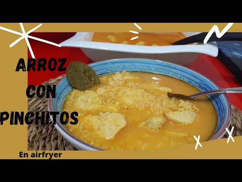 ARROZ CON POLLO EN FREIDORA DE AIRE 🍚🍗. Rápido, fácil y delicioso