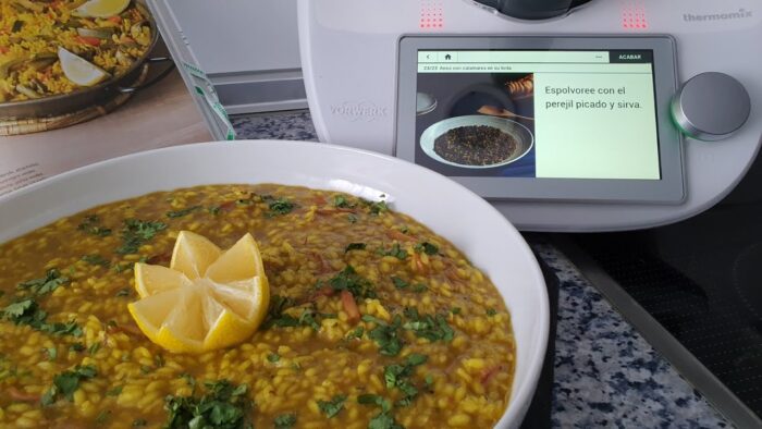 Arroz con Calamares en su Tinta con Thermomix