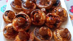 Champiñones con salsa barbacoa en freidora de aire. @Recetaslinakysylenko