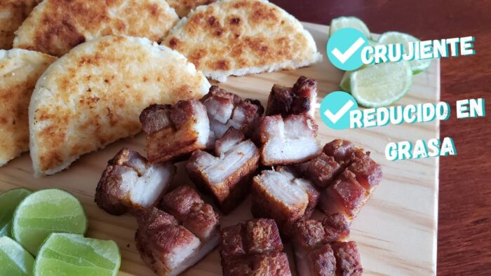 Chicharrón colombiano en freidora de aire #airefryer, "reducido en grasa". Receta colombiana🇨🇴❤