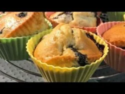 Cómo hacer muffins de arándanos en freidora de aire. Estreno de vídeo receta a las 14:00 horas.