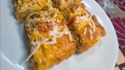 Hojaldre relleno salado en horno o freidora de aire/ Mediterranean cuisine/ receta economíca y fácil