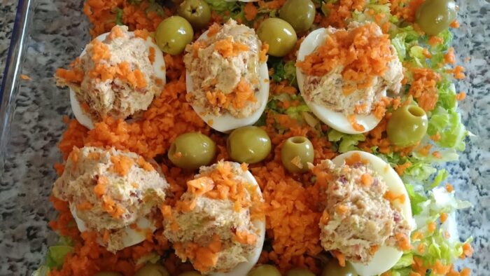 Huevos rellenos de jamón,receta de Yera, fácil y rico con Thermomix