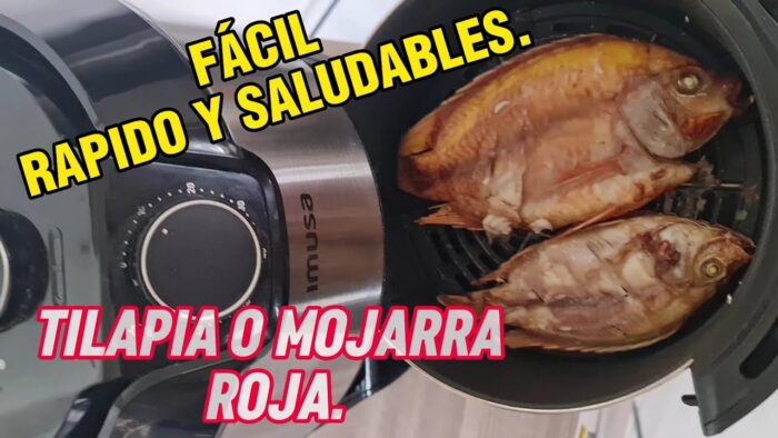 MOJARRA O TILAPIA ROJA en freidora de aire. (FACIL Y RAPIDO). Super saludable. 😋😋👍
