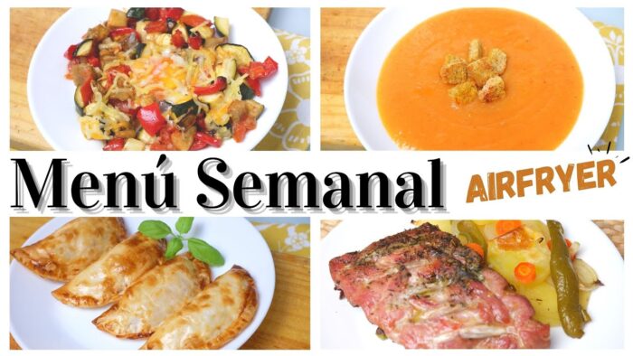 Menú semanal CON FREIDORA DE AIRE 💥 4 RECETAS RÁPIDAS y FÁCILES @CrisMarpo