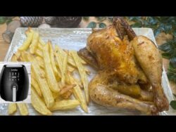 Pollo  asado ( picantón )en el freidora de aire. Sale espectacular !!!!