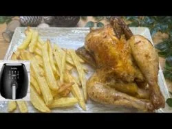 Pollo  asado ( picantón )en el freidora de aire. Sale espectacular !!!!