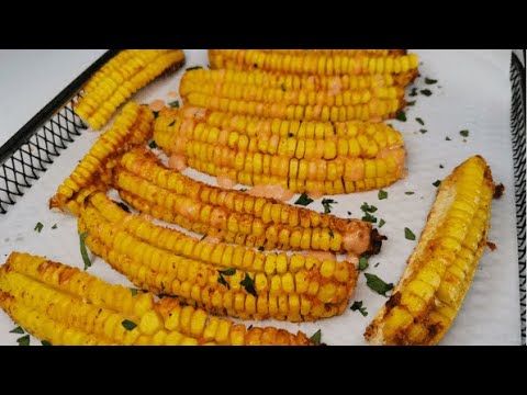 Prepara esta receta de ELOTES en la airfryer/FREIDORA DE AIRE          BOTANA SALUDABLE