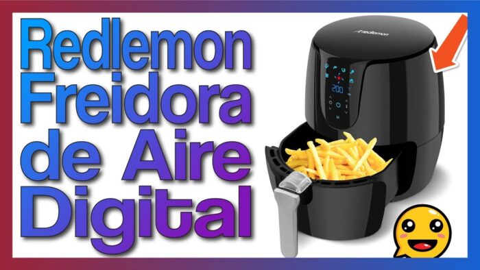 🔥 Redlemon Freidora de Aire Digital de 3 5 Litros 1,200W, Pantalla Táctil y 7 Preajustes de Cocción