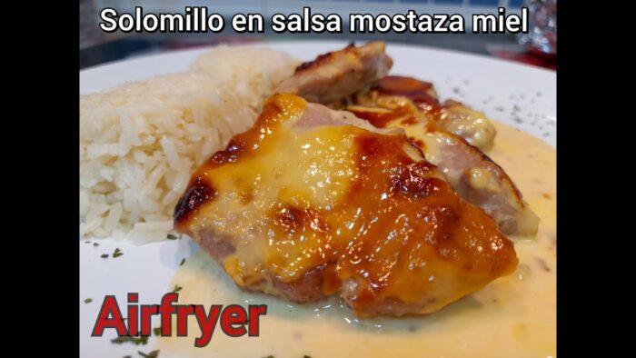 Solomillo en salsa de mostaza miel freidora de aire #airfryer #freidorasinaceite