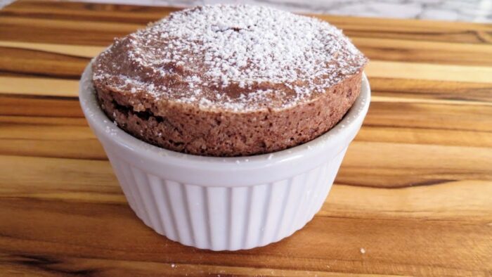 Souffle de chocolate en freidora de aire
