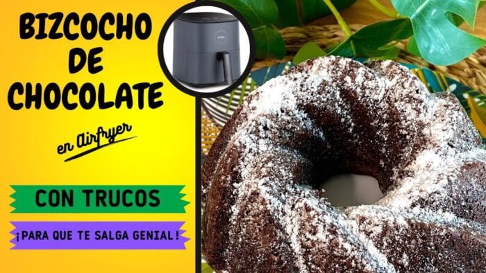 🍀¡SUPER ESPONJOSO!🍀 Bizcocho de chocolate en FREIDORA DE AIRE  ⭐️TRUCO para que te salga genial⭐️
