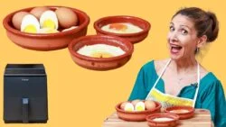 ✅ 3 RECETAS con huevo 🥚🥚🥚 en FREIDORA DE AIRE 😋 / Huevos FRITOS / POCHE / DUROS / Cosori air fryer