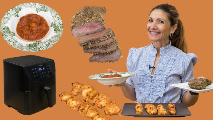 ✅3 RECETAS de CARNES en freidora de aire: Pinchos pollo🍗/ Ternera🥩 / Albóndigas🧆/ Cosori air fryer😋