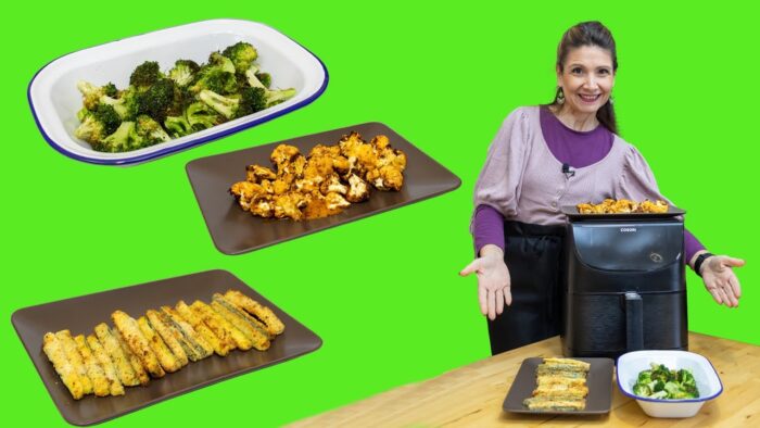✅3 RECETAS de VERDURAS🥦FREIDORA DE AIRE/ Calabacín / Brócoli / Coliflor / Cosori air fryer😋