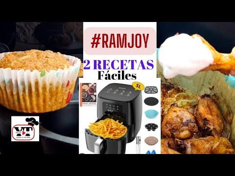 ALITAS|CUPCAKES DE ZANAHORIA|FREIDORA DE AIRE RAMJOY!| 2 RECETAS FÁCILES| Qué hacer en la freidora?!
