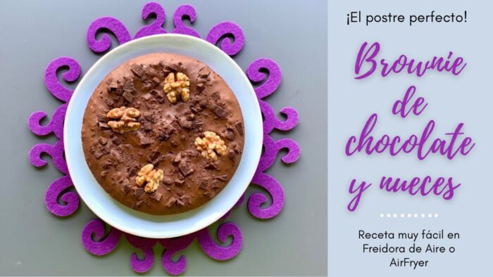 BROWNIE DE CHOCOLATE y NUECES🍫 en FREIDORA DE AIRE🤤 MUY FÁCIL⭐