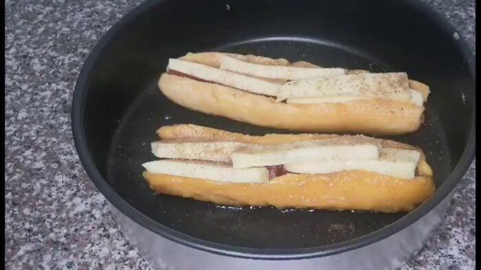 COMO PREPARAR PLATANO CON QUESO Y BOCADILLO 🤩 CON FREIDORA DE AIRE O HORNO 🥰🐰🌍 POSTRE COLOMBIANO 🐰🌍