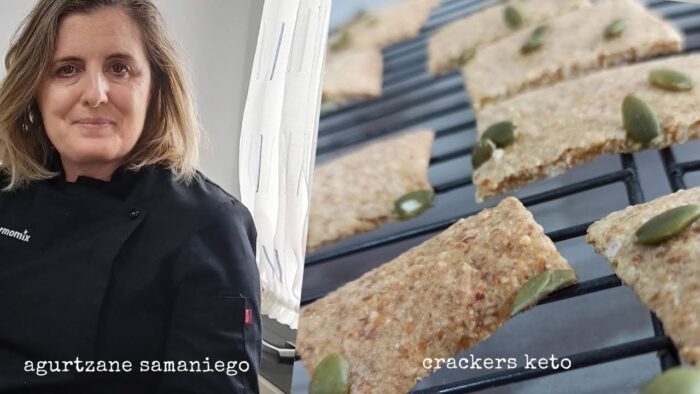 Crackers keto, pan, aperitivo #lowcarb #singluten receta Thermomix