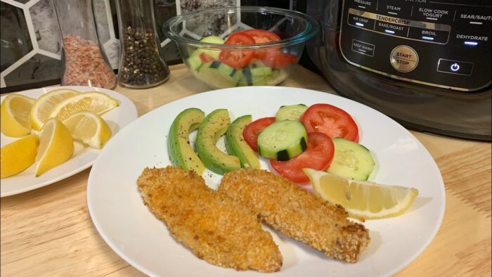 Filetitos de tilapia en la freidora de aire