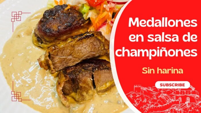 MEDALLONES EN SALSA DE CHAMPIÑONES EN LA FREIDORA DE AIRE. #medallones#champiñones #salsa #crema