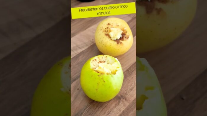 Manzanas asadas en freidora de aire