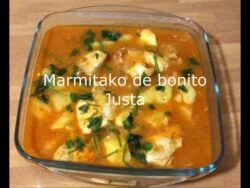Marmitako de bonito con Thermomix receta realizada por Justa Molina