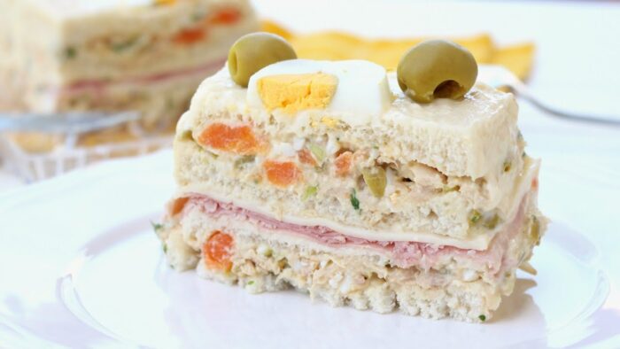 ☀️🥪PASTEL SALADO DE VERANO CON THERMOMIX🥪☀️ | Pastel frío de pan de molde