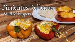 Pimientos Rellenos de carne molida, queso en freidora de aire (Air fryer stuffed Peppers)