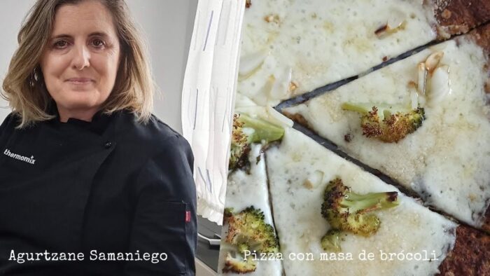 Pizza de masa de brócoli, receta Thermomix #singluten