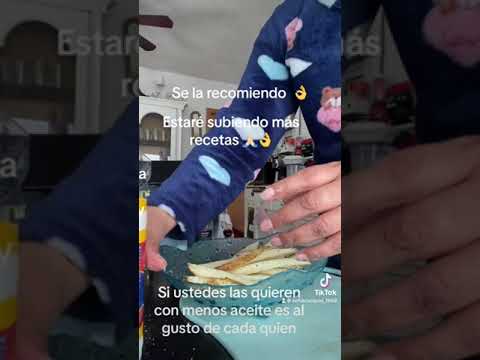 Preparando las papas fritas en la freidora de aire