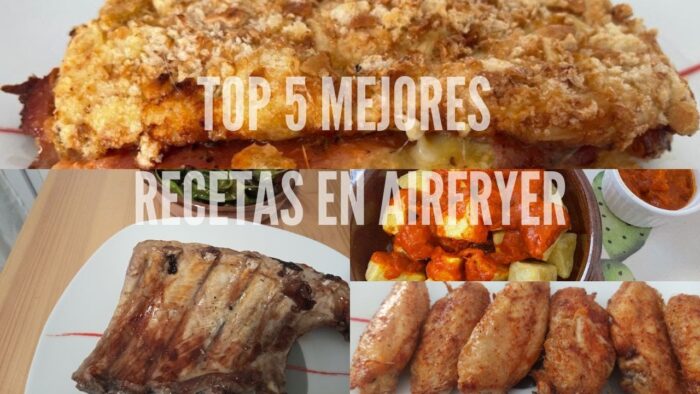 TOP 5 MEJORES RECETAS SALUDABLES en FREIDORA DE AIRE / #AIRFRYER (Recetas 2022) POSTRE SORPRESA