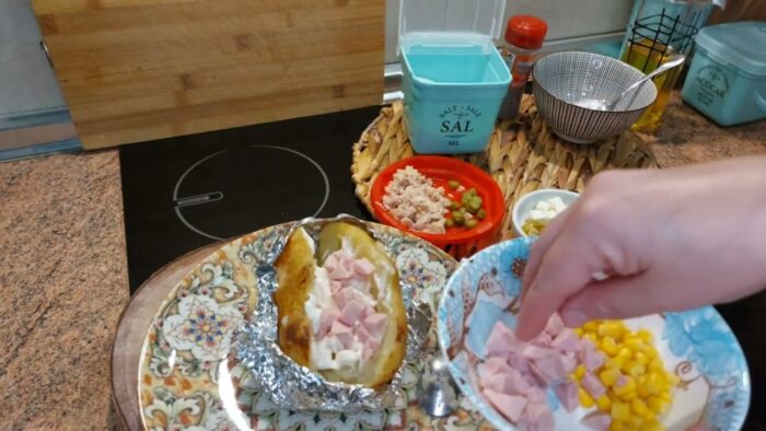 patatas o papas de feria rellenas en freidora de aire#airflyer#cosoridualblaze#recetadepatatas#