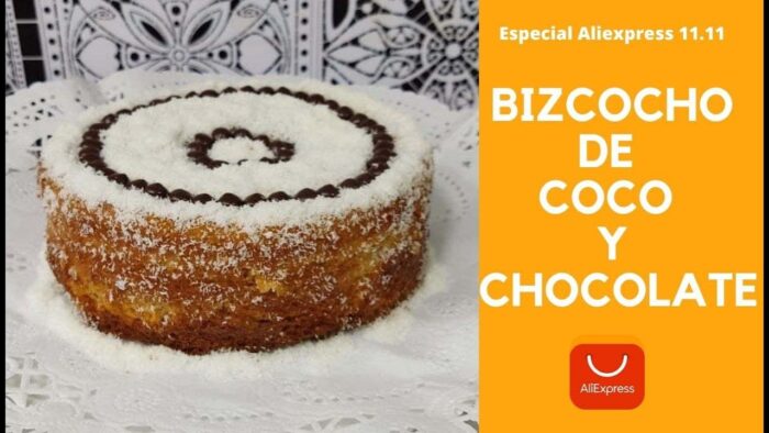 💛 BIZCOCHO JUGOSO DE COCO Y CHOCOLATE con FREIDORA DE AIRE y HORNO ✅ Promoción de ALIEXPRESS 11.11