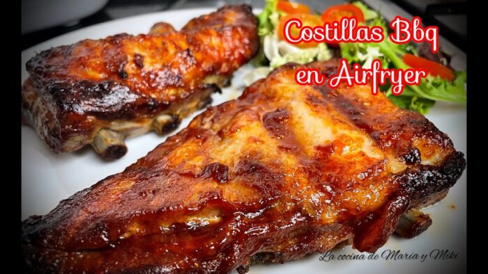 COSTILLAS Bbq en AIRFRYER | tiernas y riquísimas!! 😋