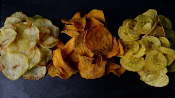 Chips en freidora de aire | 3 chips saludables.