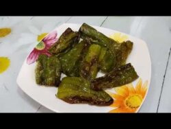Pimientos fritos en freidora de aire