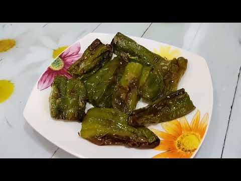 Pimientos fritos en freidora de aire