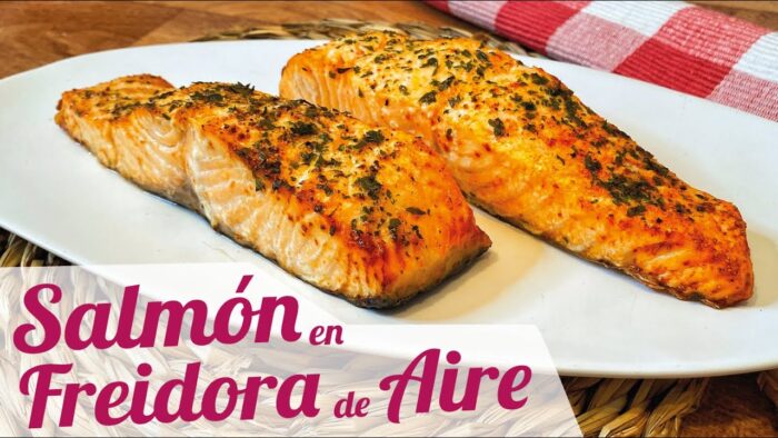 SALMON EN FREIDORA DE AIRE 🐟 Receta fácil y rápida ✅ ¡EN 10 MINUTOS!