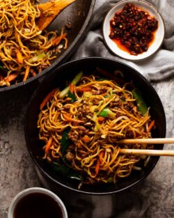 Chow mein de ternera: ¡excelente receta de carne picada/carne molida!