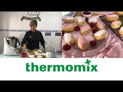 Cocina estos Mini-Eclairs de frambuesa con Thermomix