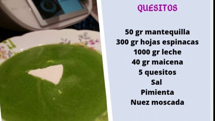 Crema de Espinacas con Thermomix.