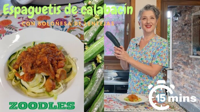 🍝🥒 ESPAGUETIS DE CALABACIN | BOLOÑESA DE LENTEJAS 🥒🍝 EN 15 MINUTOS con Thermomix® y Varoma® 🔝  ❤️