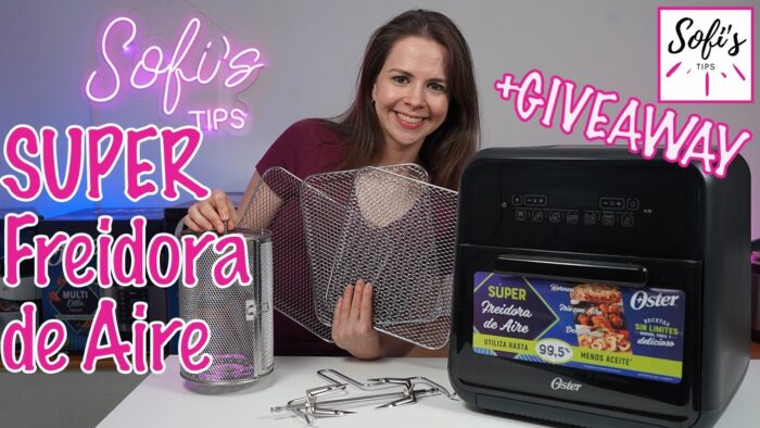 GIVEAWAY Freidora de aire OSTER negra 10 litros modelo CKSTAFOV CKSTAFOV3 unboxing, reseña 😃