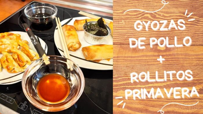 GYOZAS de POLLO y ROLLITOS PRIMAVERA en FREIDORA de AIRE 🥟 COMIDA RÁPIDA y FÁCIL #shorts #airfryer