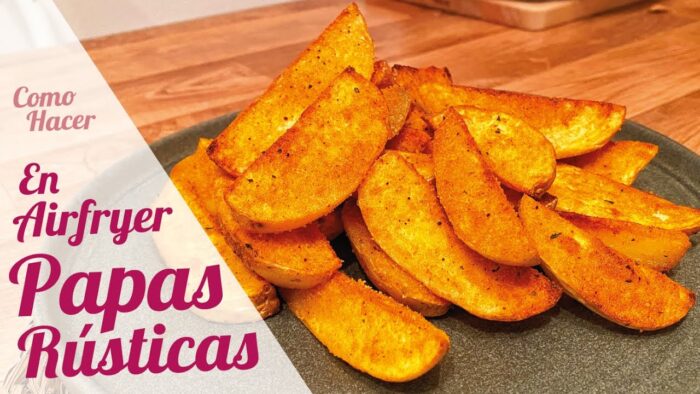 PAPAS RUSTICAS EN AIRFRYER 🥔🍟 Papas gajo en freidora de aire