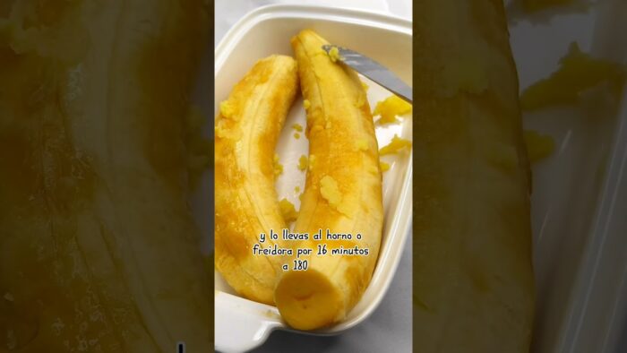 PLÁTANO MADURO relleno de queso y carne – Receta en FREIDORA DE AIRE -air fryer-